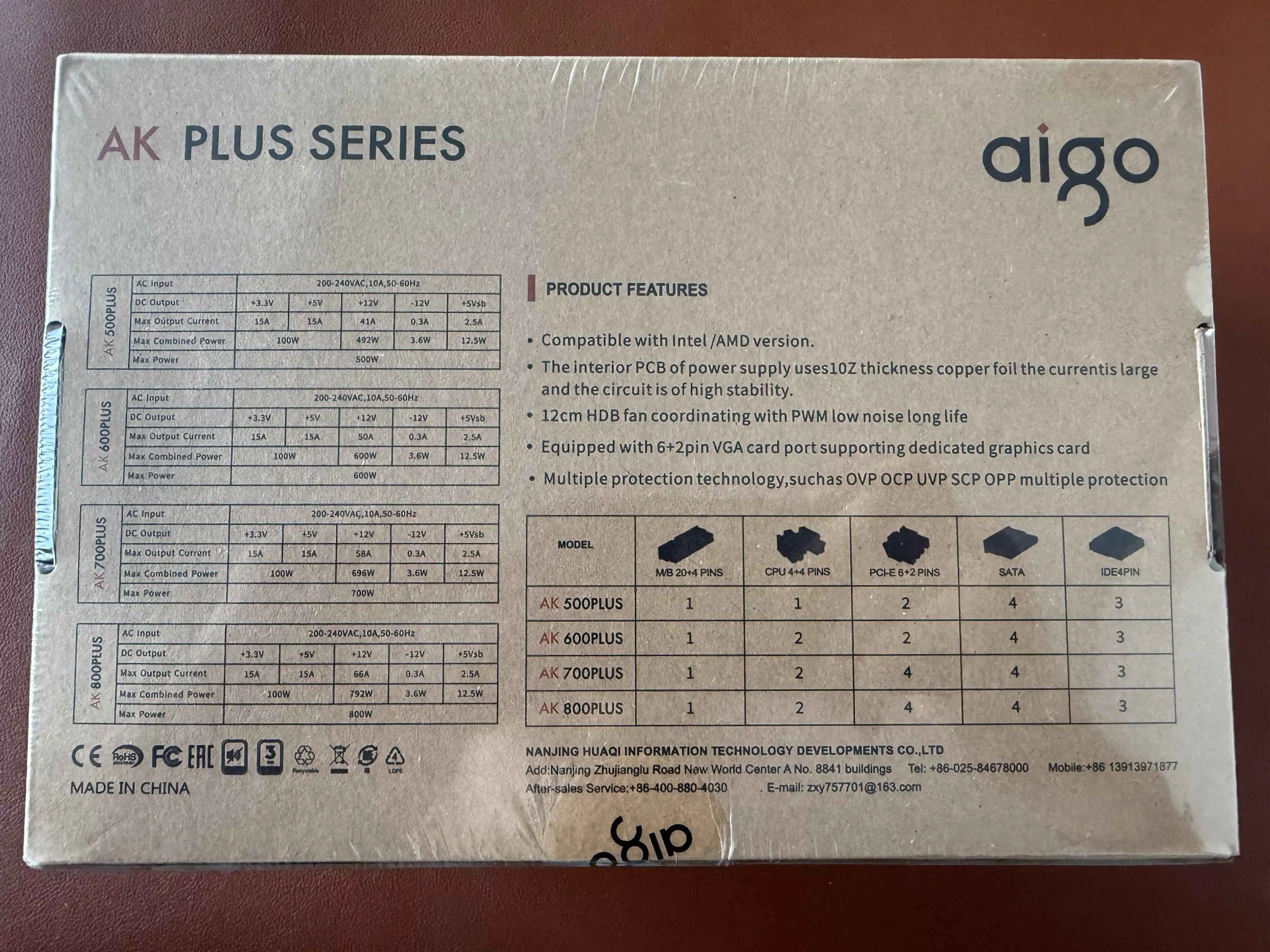 Aigo AK 600W PC PSU Power Supply unit Black Gaming Quiet 120mm rgb Fan 24pin 12V ATX Desktop computer Power Supply for BTC