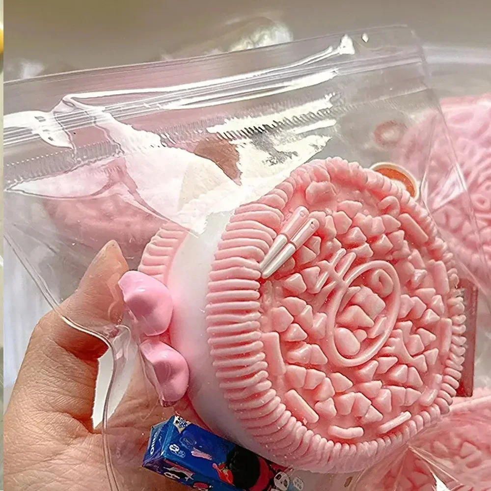 Silicone Big Sandwich Biscuits Handmade Stress Relief Squishy Toy Mochi Taba Squishy Toy Biscuit Pinching Toy Squeeze Toys