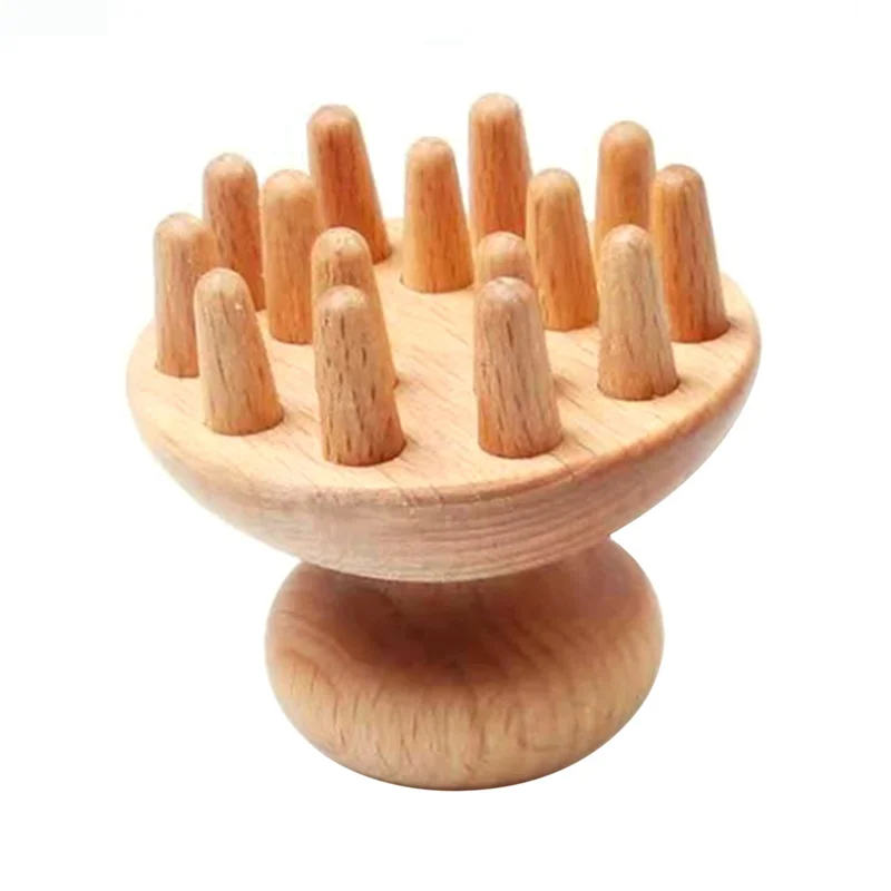 Wood Mushroom Shape Therapy Massage Tool Massager Anti Cellulite Fascia Massage Roller for Full Body Muscle Pain