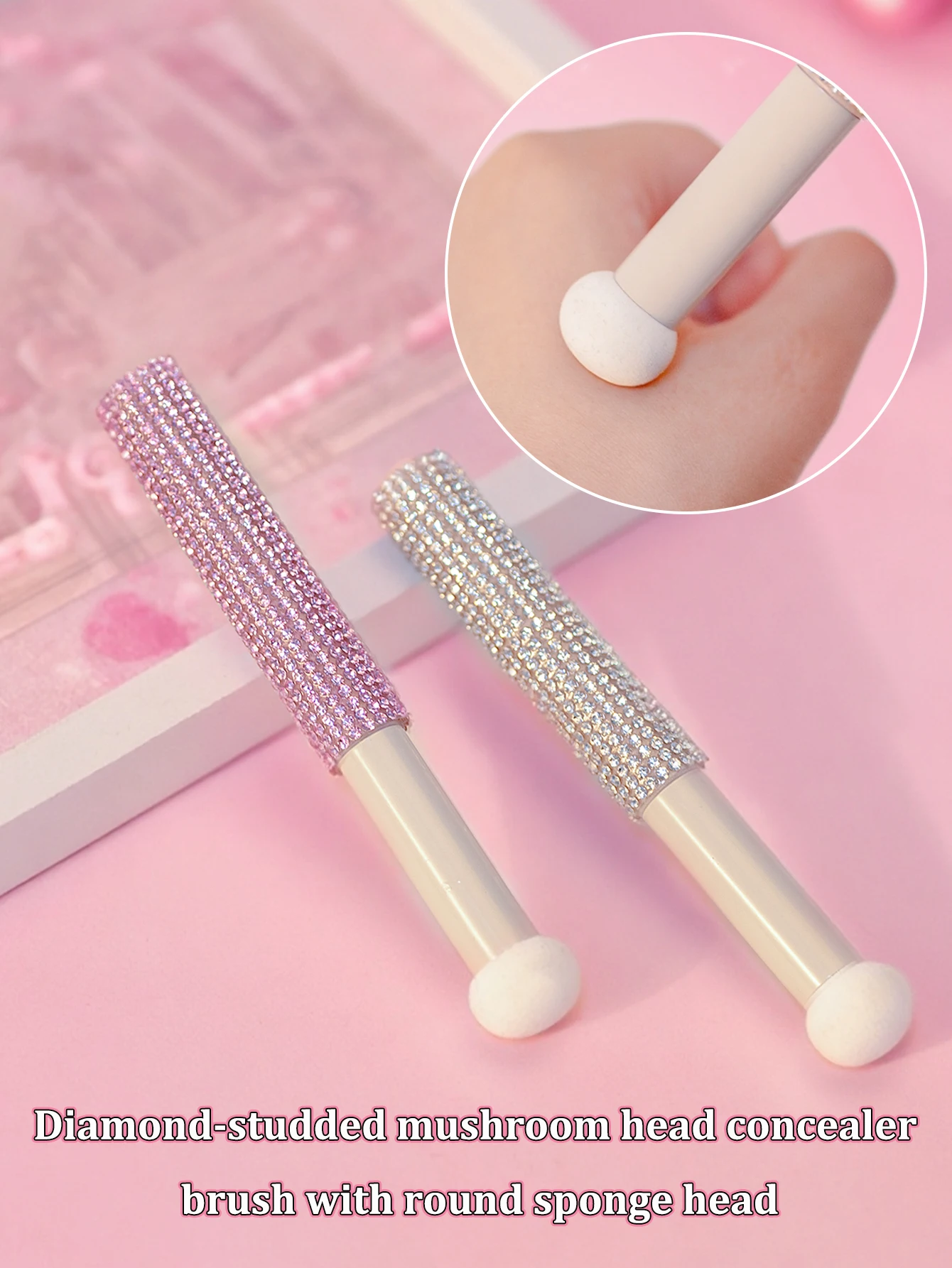 1 stücke Gradienten Schattierung Stift Punktierung Pinsel Kopf Schwamm Strass Griff Nail art Malerei Werkzeug Nail art Pinsel