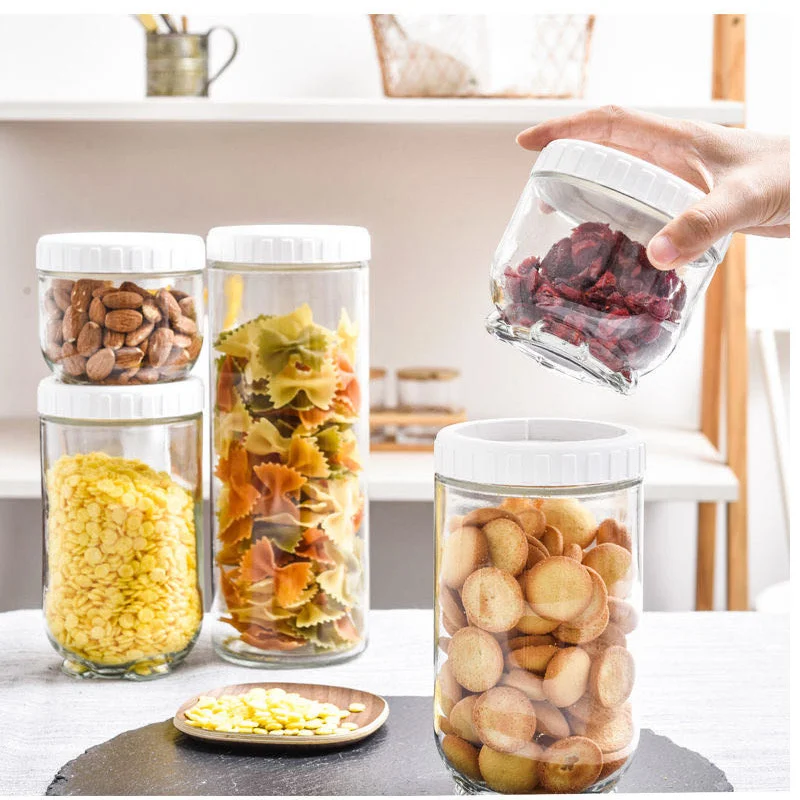 

Glass Sealed Tank Kitchen Grain Storage Jars With Cover Airtight Container Jars For Spices Bottle Jar Box