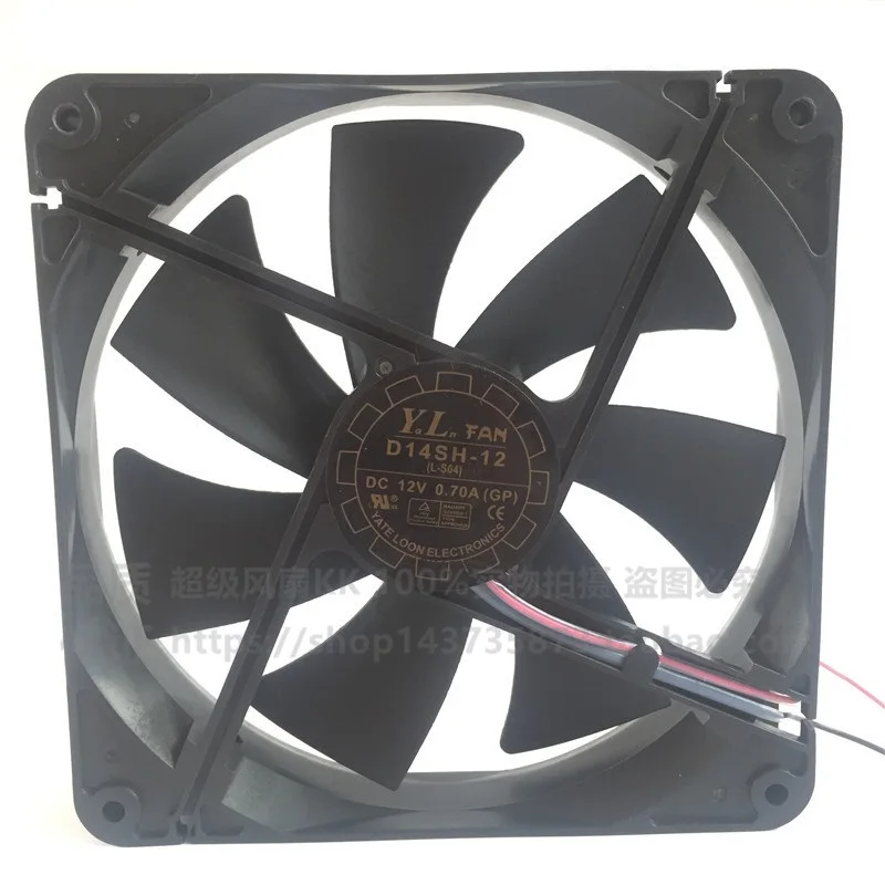 New 14CM silent fan 2-wire D14SH-12 0.7A 14025 chassis power fan 140*140*25mm