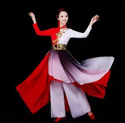 Classical Dancing Dress Women's Elegant Chinese Style Plum Blossom Costume Modern Dance Costume