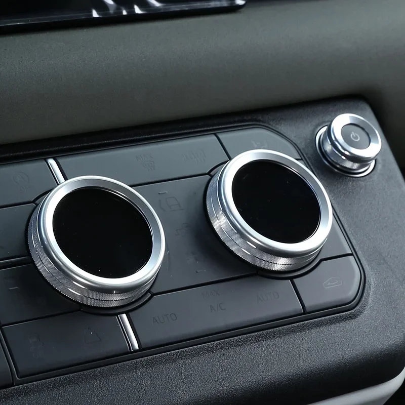 Per il 2020-2024 Land Rover Defender 90 110 in lega di alluminio auto di controllo centrale del condizionatore d'aria manopola del volume copertura adesivo ricambi auto