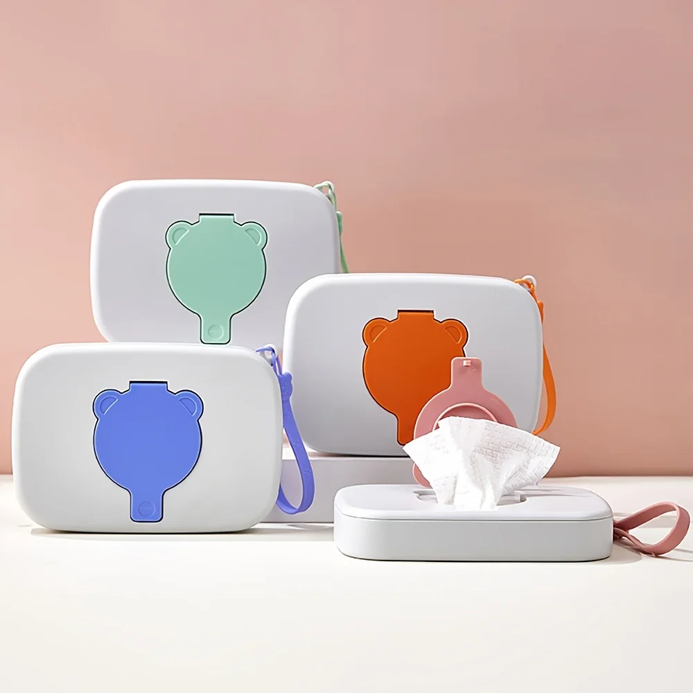 Portable Wipes Holder Shaped, an Travel Case for Wet Tissues Designed for Cleaning ' Hands And Mouths, Featuring a Secure Lid view 2