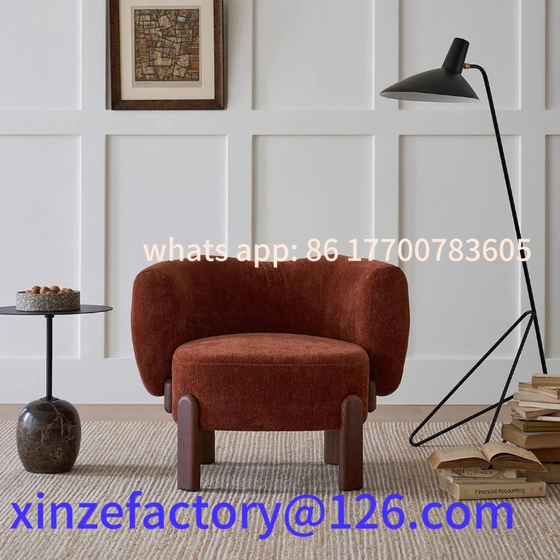 

Customizable Simple Retro Living Room Sofa Chair Single Sofas Chair Bedroom Solid Wood Chairs