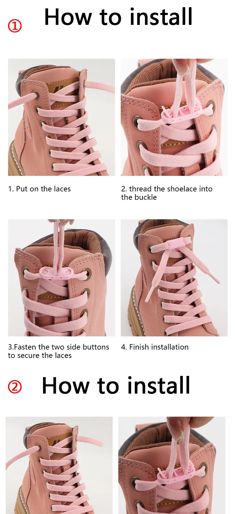 Elastische flache Schnürsenkel ohne Krawatte für Kinder und Erwachsene, verstellbare, gebundenlose Schnürsenkel ohne Krawatten, Schnürsenkel für Sneakers, Stretch-Schnürsenkel – Detail 7