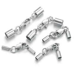 5pcs Stainless Steel Leather Cords Lobster Clasps Hooks Connectors For Jewelry Making Findings Supplies Accessories Parts Bulk
