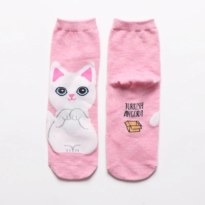 5 Pairs/set Women New Cartoon Cat Socks Mid Tube Autumn Winter Japanese  Korean Trends Womens Socks Cotton Spring Meias Hosiery