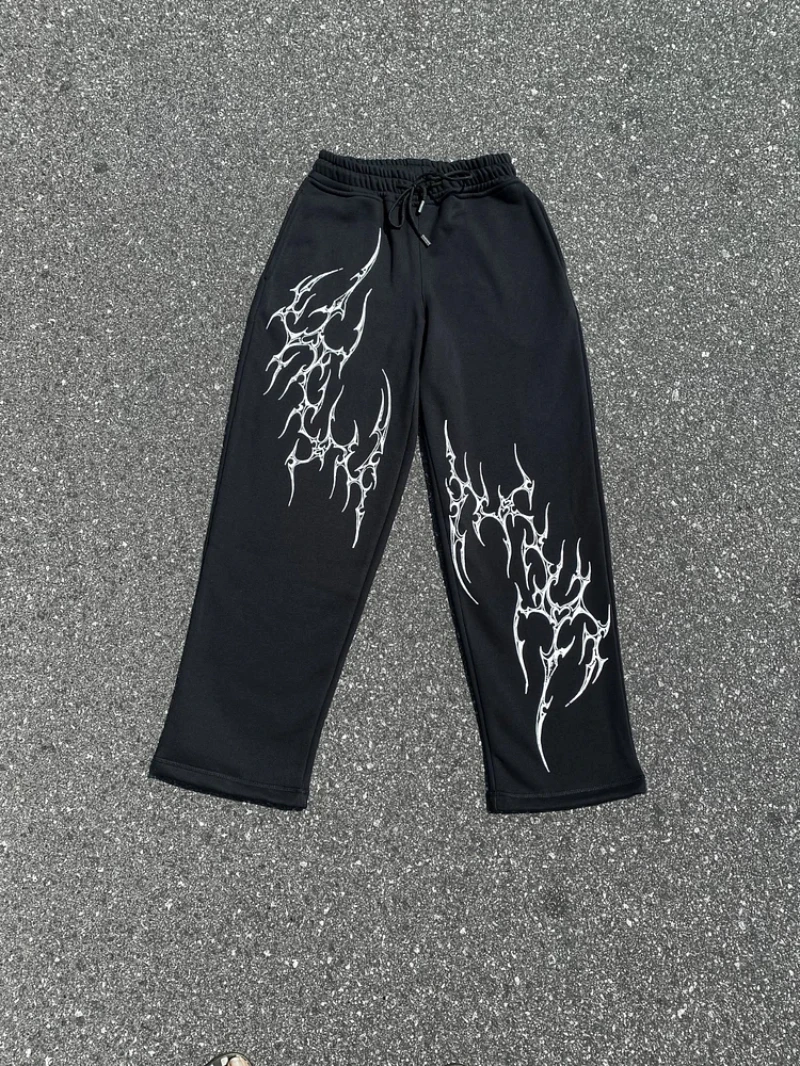 

Fitness Sports Sweatpants High Street Fashion Hip Hop Retro Stripe Casual Straight Wide Pants Men Harajuku Y2K Fashion Pants