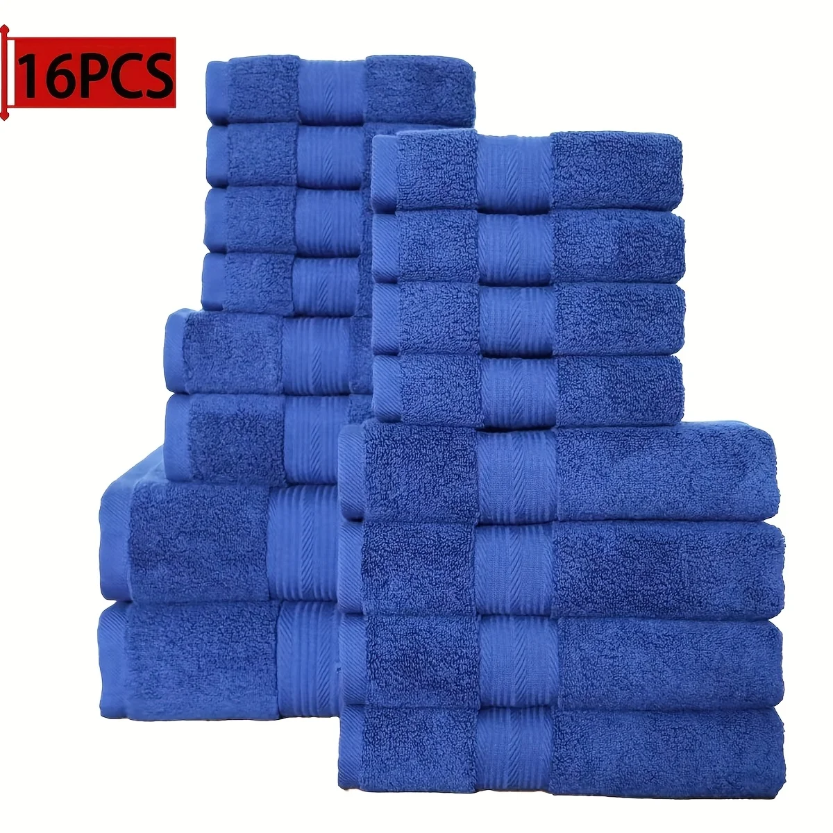 16-Piece Cotton Bath Towel Set – Soft, Absorbent & Quick-Drying | Versatile for Home, Travel, Camping & Pool Use | Mix-and-Match - view 8