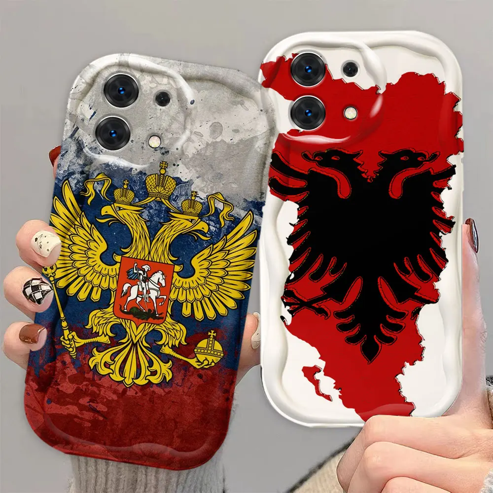 Russian Double-Headed Eagle Flag Emblem Phone Case For REDMI NOTE 10 10T 11S 11T 12 12S 8 9 13 14 A2 PRO MAX PLUS 4G 5G