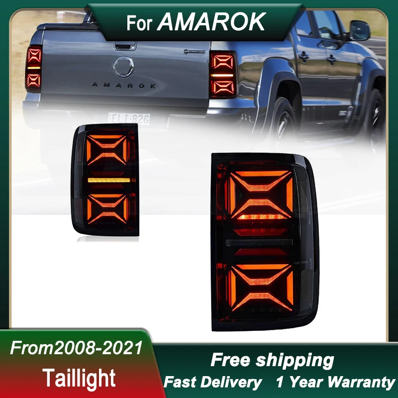 

Автомобильные светодиодные задние фонари для VW AMAROK 2008-2021, новый стиль, полностью светодиодный тормозной задний фонарь заднего хода, динамический сигнальный фонарь в сборе