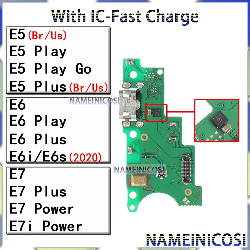 Usb Dock Charger Connector for Motorola Moto E5 E6 E6i E6S E7 E7i Play Go Plus Power Charging Board Module Flex Ports