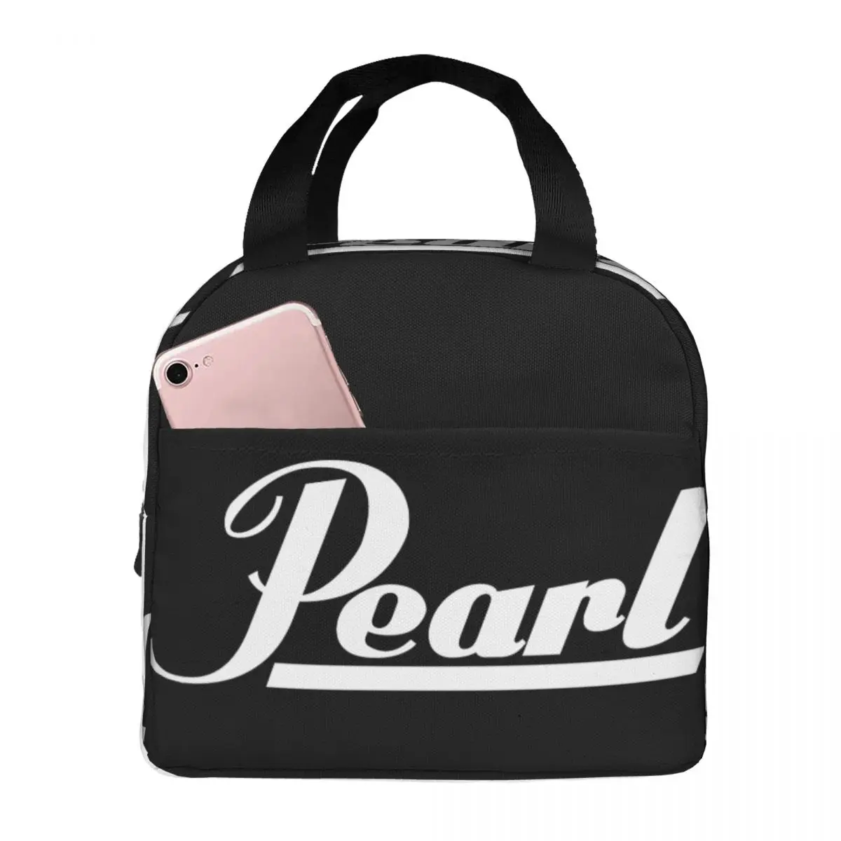 

Pearl Logo Lunch Bag Unisex Portable Cooler Insulated Lunch Box Food Bento Box