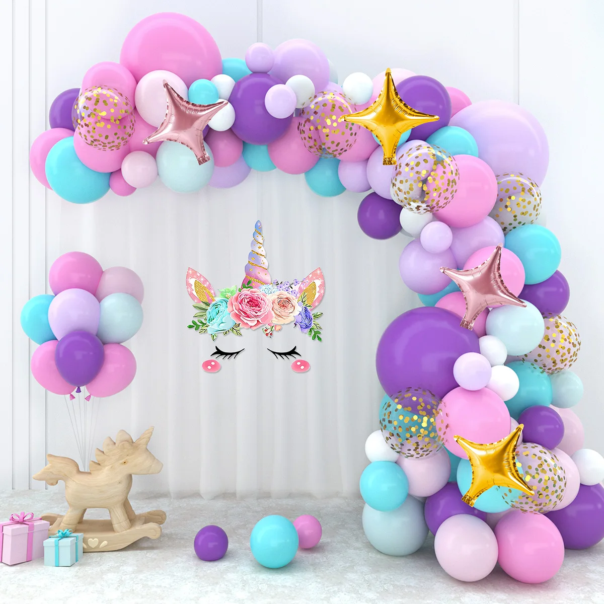 Unicorn Balloon Garland Arch Kit Ballon Unicorn Birthday Party Decoration Kids Gender Reveal Baptism Baby Shower Girl Decor