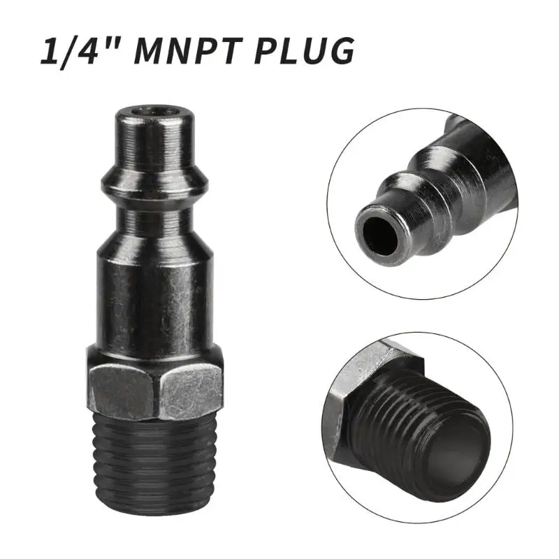 3-Way Air Manifold 4 Ports Aluminum Industrial Flat Quick Connects Air Hose Splitter with Coupler and Male Plugs