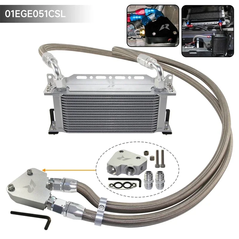For GM CK Chevrolet Silver Oil Cooler 15/16 Row Engine Kit Corvette Camaro LS1 LS2 LS3 LS6 LS7 LS9 4.8L 6.0L 6.2L
