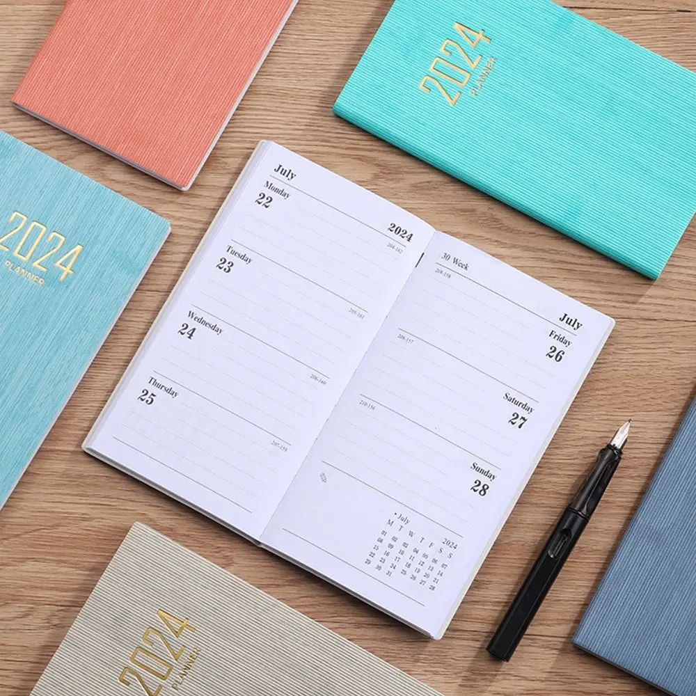 สมุดจดบันทึกตารางเวลา2024สมุดแพลนเนอร์60แผ่นสมุดจดบันทึกสมุดจดบันทึกสมุดวางแผน2024สมุดบันทึกไดอารี่สมุดบันทึก