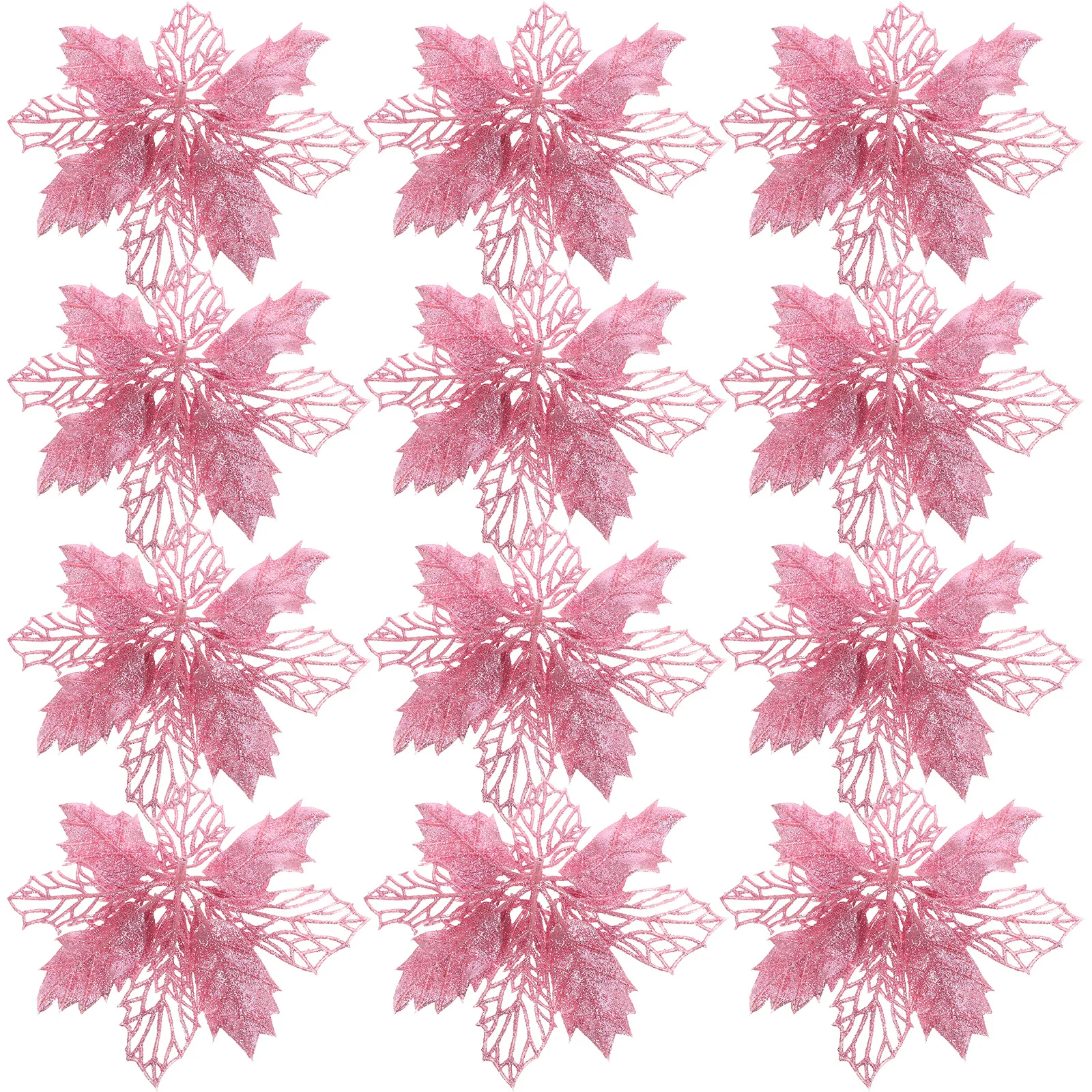 

12 Pcs Artificial Flower Flowers Decor New Year Decorations Hanging Purple Christmas Ornaments Glitter Xmas Tree Year's