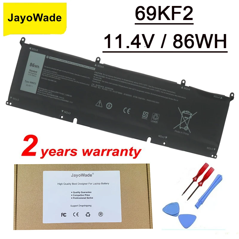 

JayoWade 69KF2 8FCTC 70N2F Battery For Dell Alienware M15 M17 R3 XPS 15 9500 G7 7500 Precision 5550 P100F P45E P91F P87F00 86WH