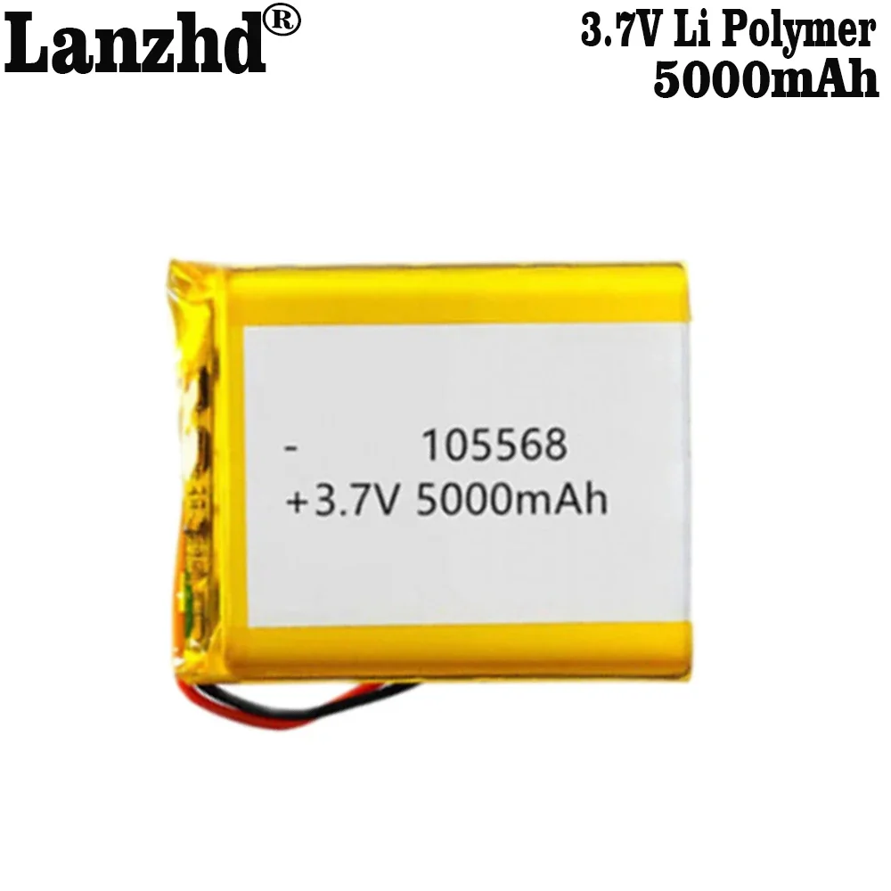 1-10pcs 105568 3.7V 5000mAh Li Polymer Lithium LiPo Battery For E-book tablet pc laptop power bank video game GPS DVD Batteries