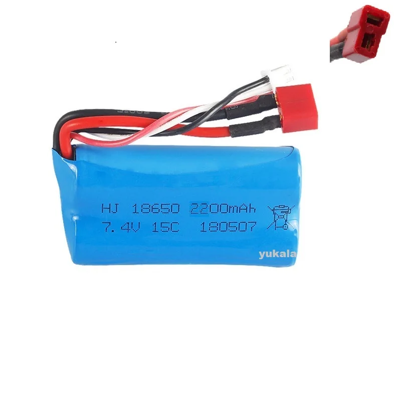 Bateria 2S do Li-íon do Wltoys-18650 7.4V 2200mAh para Wltoys 144001, 124017, 10428, 12428, 12423, 104009, 12402, peças do caminhão de R/C