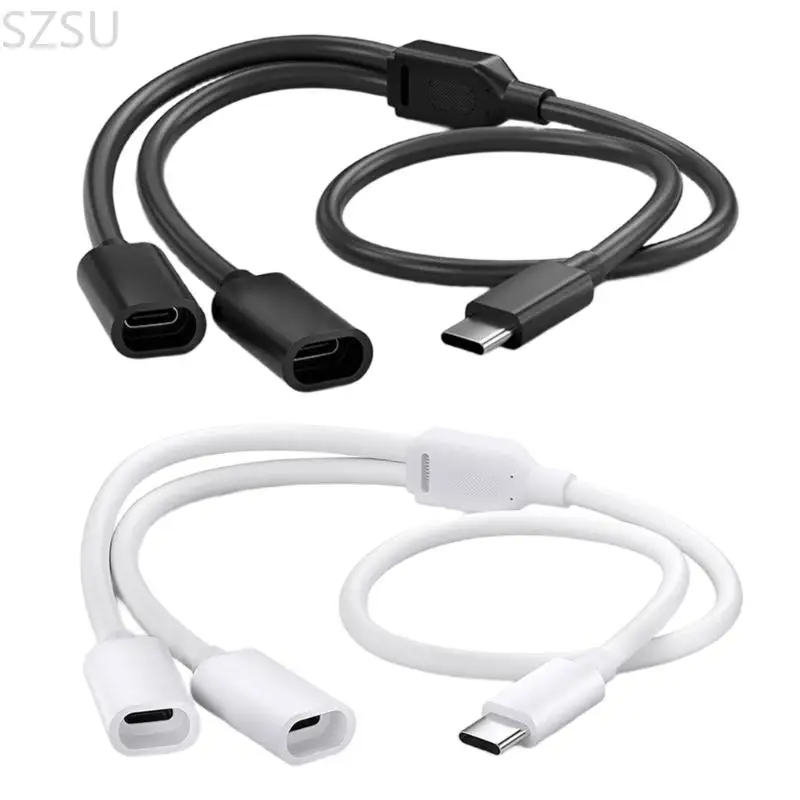 

SZSU Weather Resistant Type C Splitter Cord For Solar Camera Double Panel Secure Power Transfer 480Mbps Data Transmission