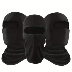 3pcs Breathable Black Balaclava Mask Scarf - UV Protection and Summer Cooling for Bike Riding, Motorcycle, Skiing