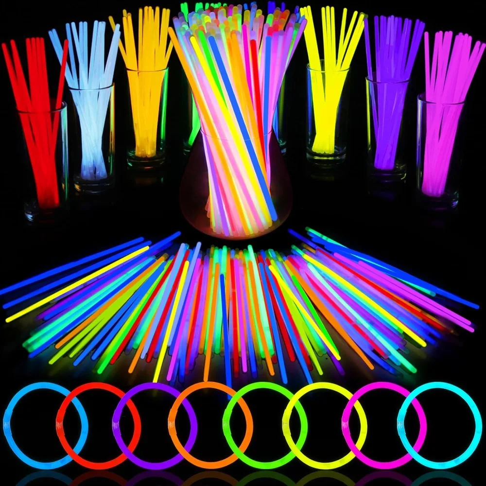 

Glow Sticks Bulk Party Supplies | 70 PCS 8 Inch Glowsticks with Connectors | Glow in the Dark Light Up Sticks Party Favors Decor