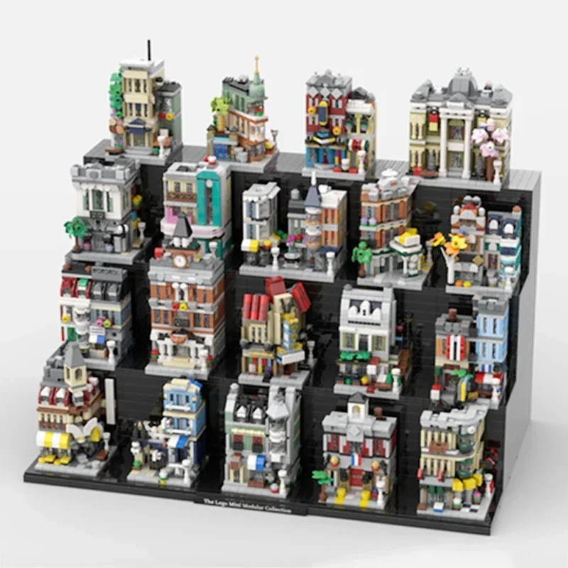 Street View Modello Moc Mattoni da costruzione Il set completo di 19 edifici Tecnologia Blocchi modulari Regalo Giocattolo di Natale Set fai da te Assemblaggio