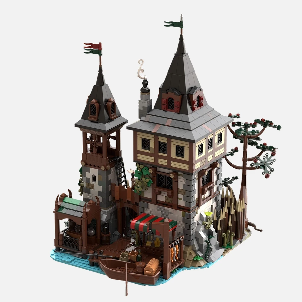 3137PCS MOC Middeleeuwse Retro Architectuur Beer Koning Kasteel Modulair Model DIY Assemblage Bouwstenen Speelgoed Kinderen Jongen Gift set