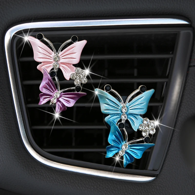 

Декоративный зажим для ароматизатора в воздуховод автомобиля, двухцветный, в форме двойной бабочки, для очистки воздуха, для интерьера автомобиля