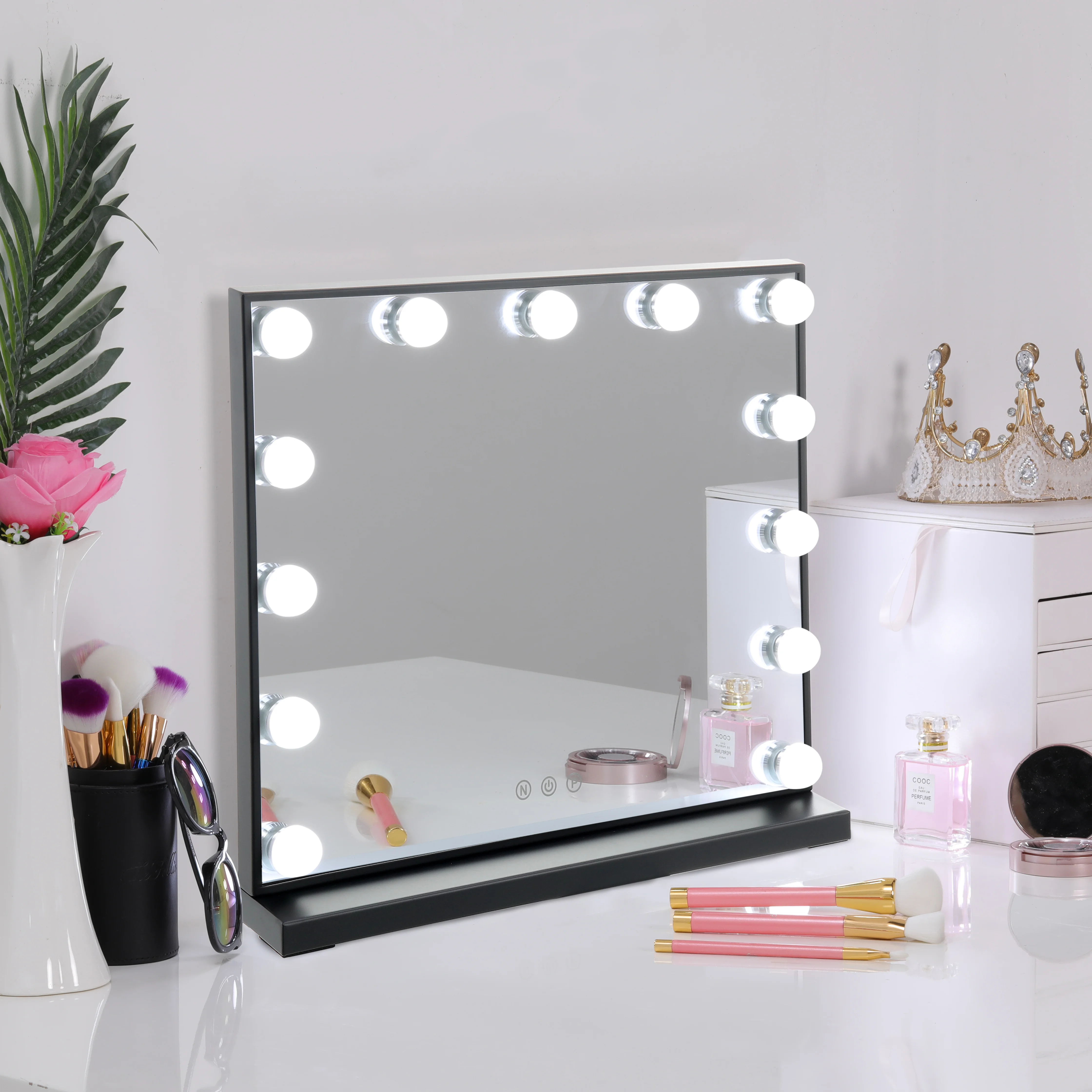 Black 52cm Rectangle LED Makeup Vanity Mirror