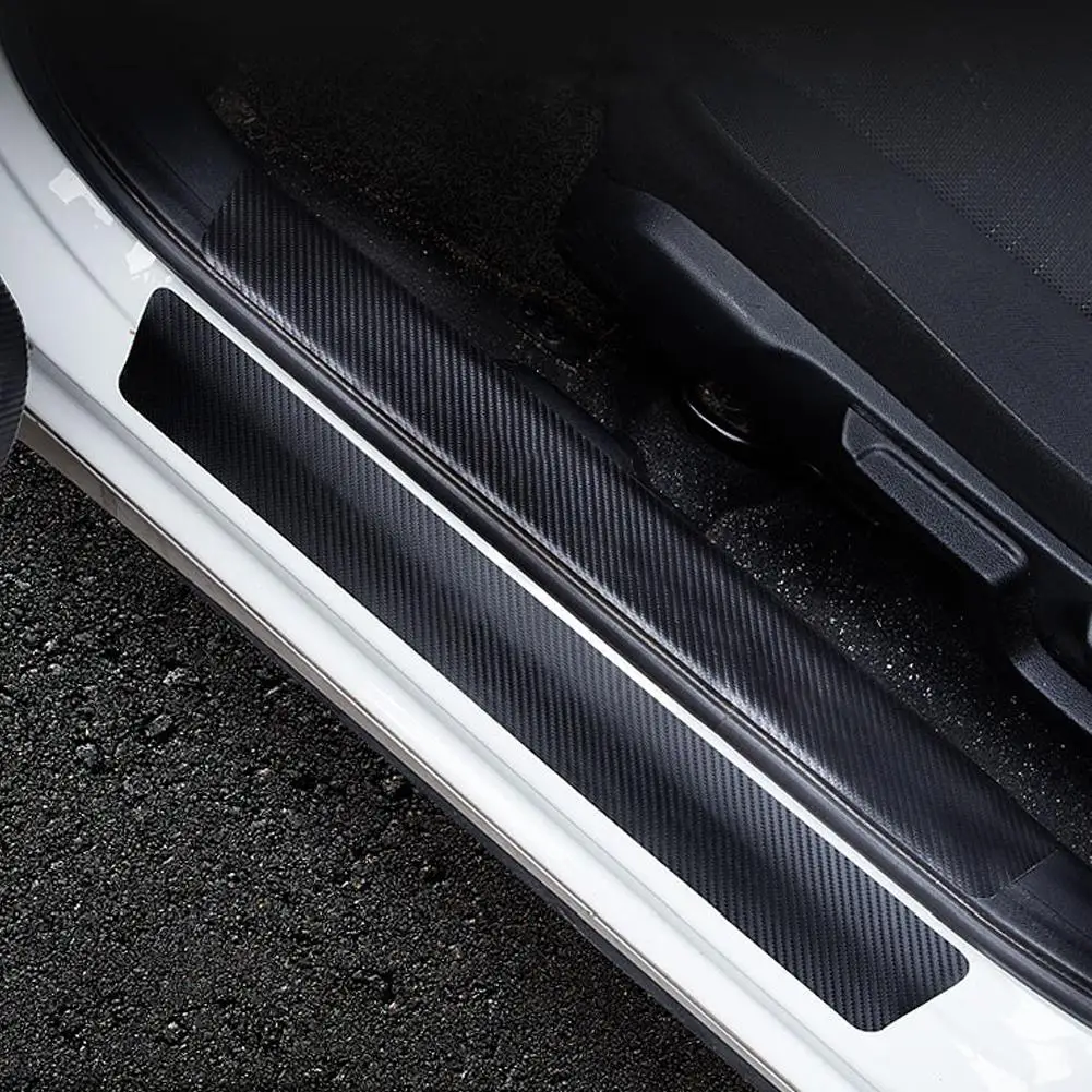 

Universal Car Door Sill Sticker with Scraper Anti Scratch Carbon Fiber Self Adhesive Car Door Decal for Car D8R1