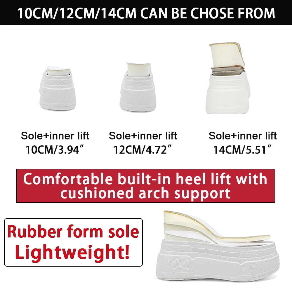 ZJR 10-14cm 厚底スニーカー レディース プラット - Platform Sneakers Chunky のレビューと価格