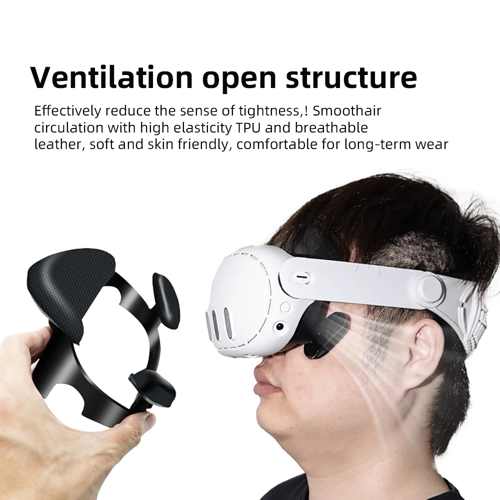 For VR Meta Quest3 Replacement Stand Wide Face Mask Eye Mask Ventilation Heat Dissipation Breathable Quest3 Accessories