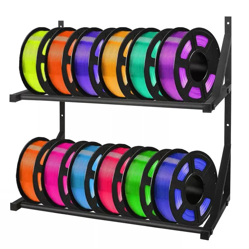 

3D Printer Filament Storage Rack Double-layer 3D Printer Filament Organizer Shelf Wall-Mounted Display Holder for Workshop