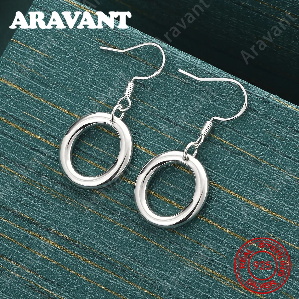 925 Sterling Silver Round O-Drop Earrings, Vintage Style, Unique Accessories, Gifts, Jewelry