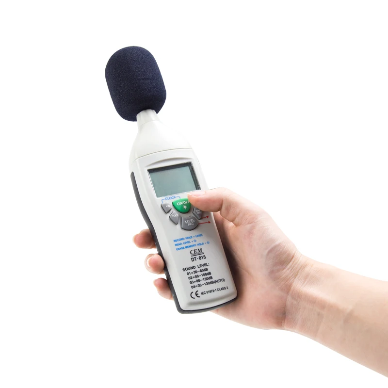 

CEM DT-815 Range 30-130dB Sound Noise Level with Analog AC / DC outputs level meter sound 31.5Hz ~ 8KHz Support Microphone