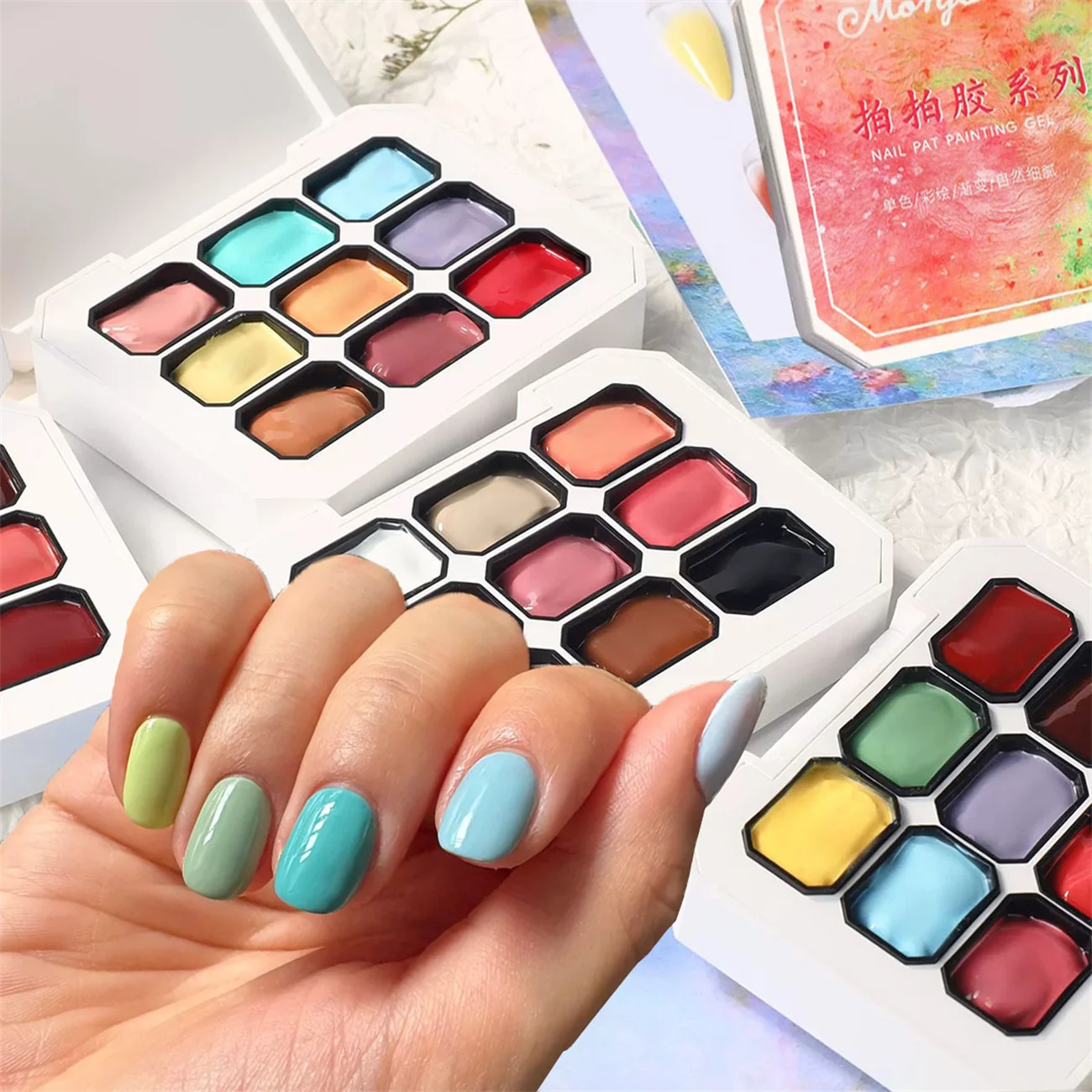 1PC UV&LED Nail Art Gel Polish Solid Pat Oil Paint Powder Blusher Saturation Halo Gradual Change DIY Decoration Maillard New