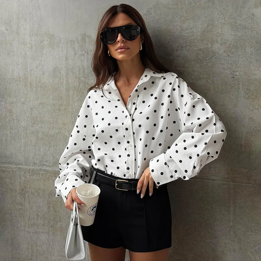 

2026 Spring and Summer New Fashion Temperament Commuter Versatile Horn Sleeve Shirt Casual Women's Top