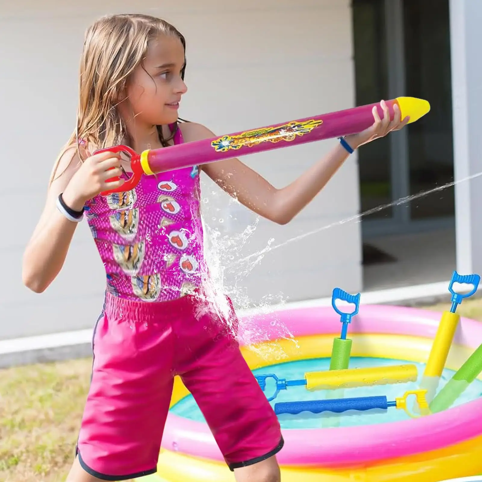 

Water Shooters For Kids Spray Game For Children Leakproof Portable Children's Squirter Toy For Beach Travel Bath Backyard