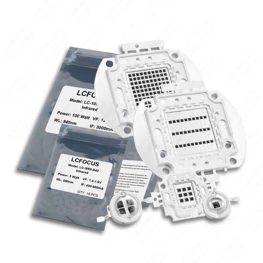 Podczerwień IR 730nm 850nm 940nm 3 watów 5 watów 10 watów 20 watów 30 watów 50 watów 100 watów chip LED koralik świetlny źródło światła do kamera telewizji przemysłowej monitoring noktowizyjny — zdjęcie 2