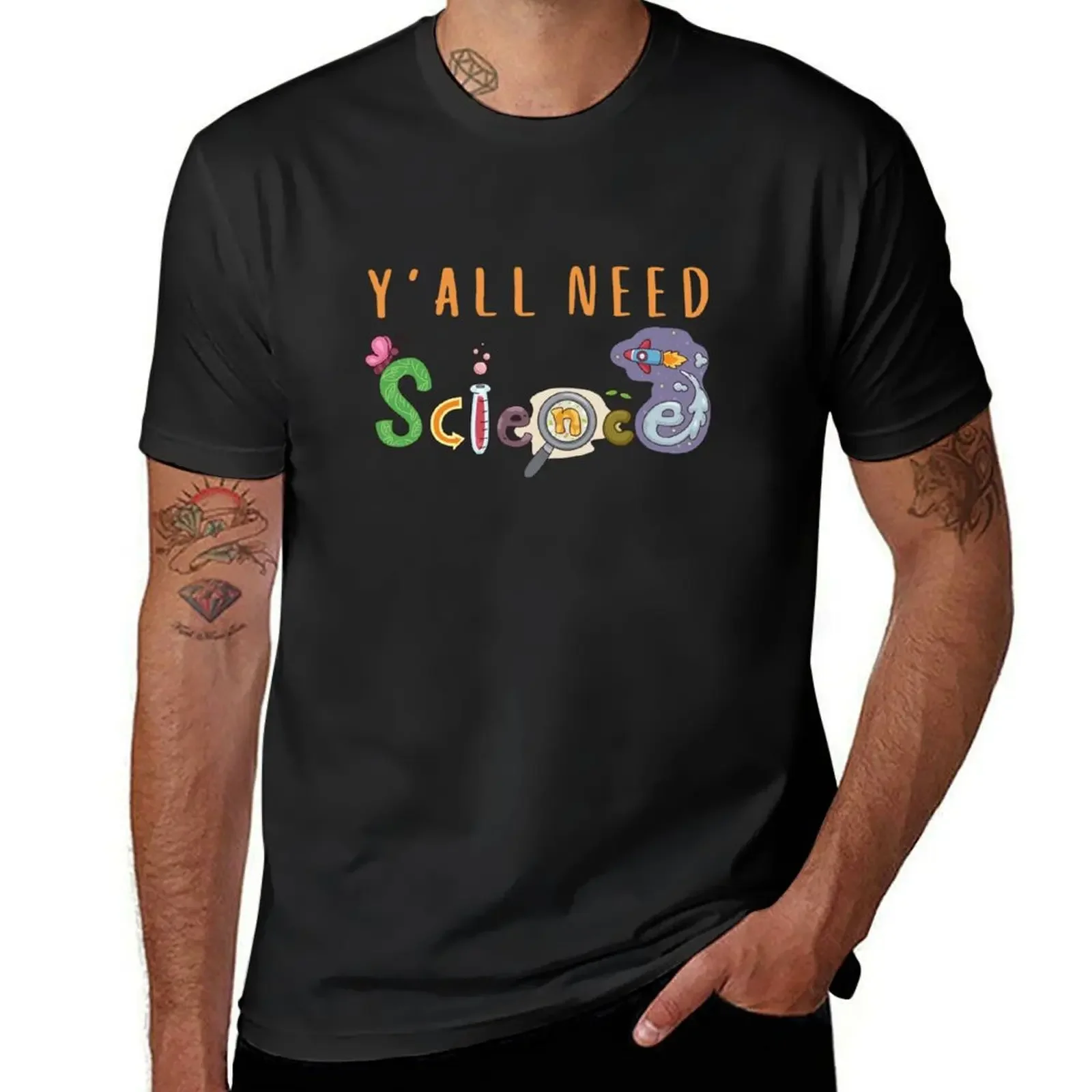 

Y'all Need Science_Cute Science Elements Text T-Shirt anime clothes sweat sweat shirts, men