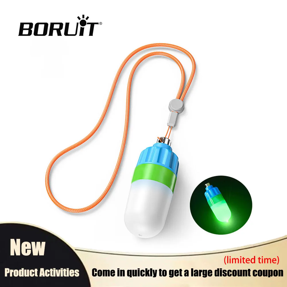 

BORUiT Mini Scuba Diving Strobe Light 150M Waterproof Flash Beacon with LR44 Battery Signal Marker Lamp for Night Dive Safety