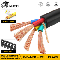 RVV 2/3/4/5C Jacket cable Electrical wires Copper cable PVC Power Flexible cord Signal Control Extension core 16 18 19 20 22 AWG
