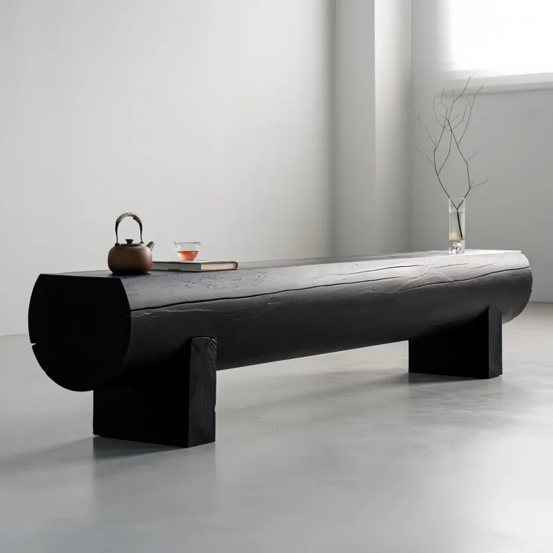 Wabi Stillwind carbonized log  bed and breakfast ornaments shoe changing bench modern simple tea table leisure