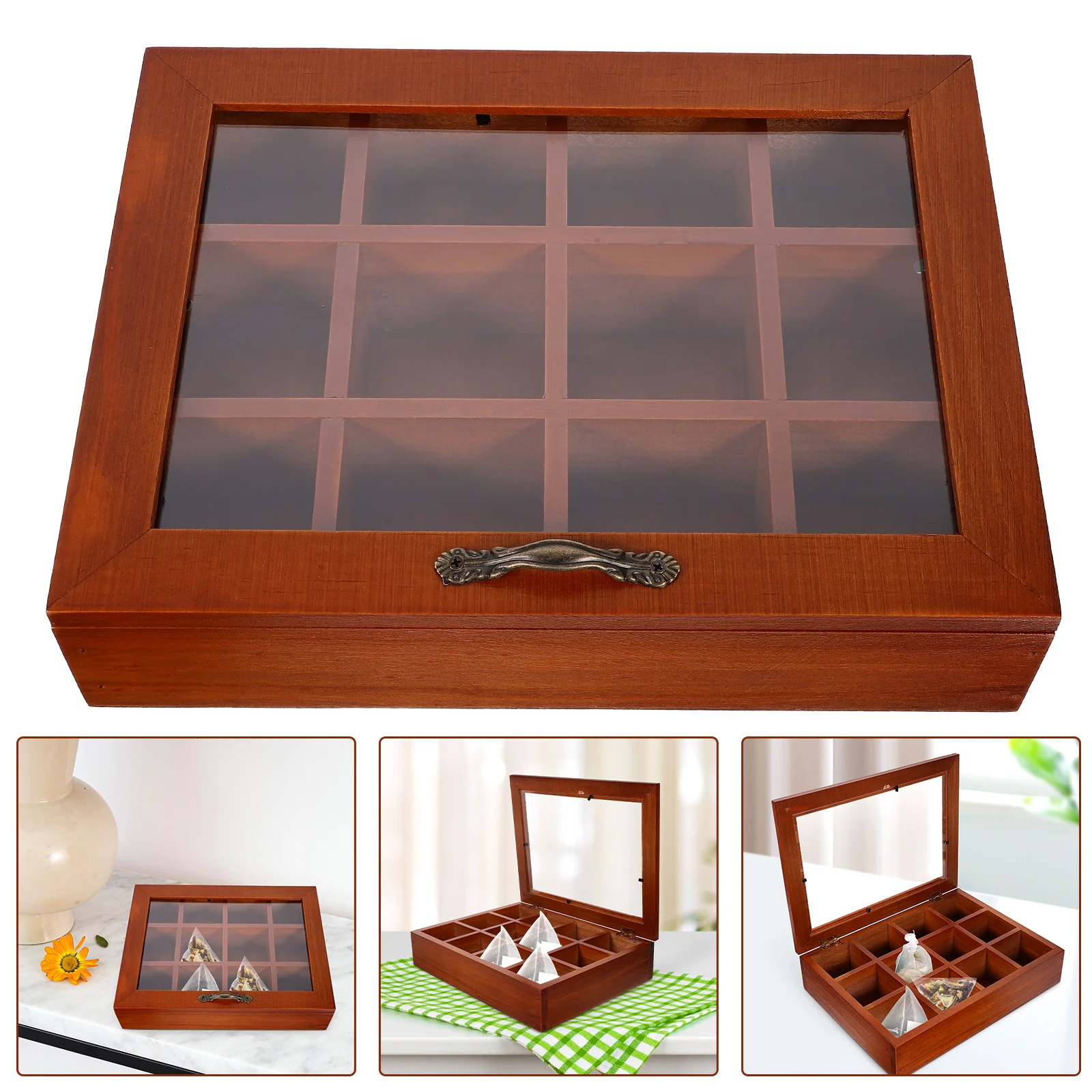 Condiment Tea Decorative Bag Storage Box Container Gift Clear Wood Acrylic Organizer Wooden Boxes for