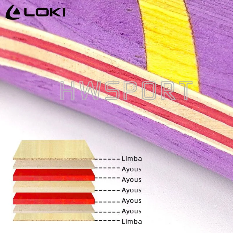 Loki kirin k5 k6 k7 lâmina de tênis de mesa de madeira completa elástica lâmina de ping pong com toque claro ataque rápido com unidade de loop